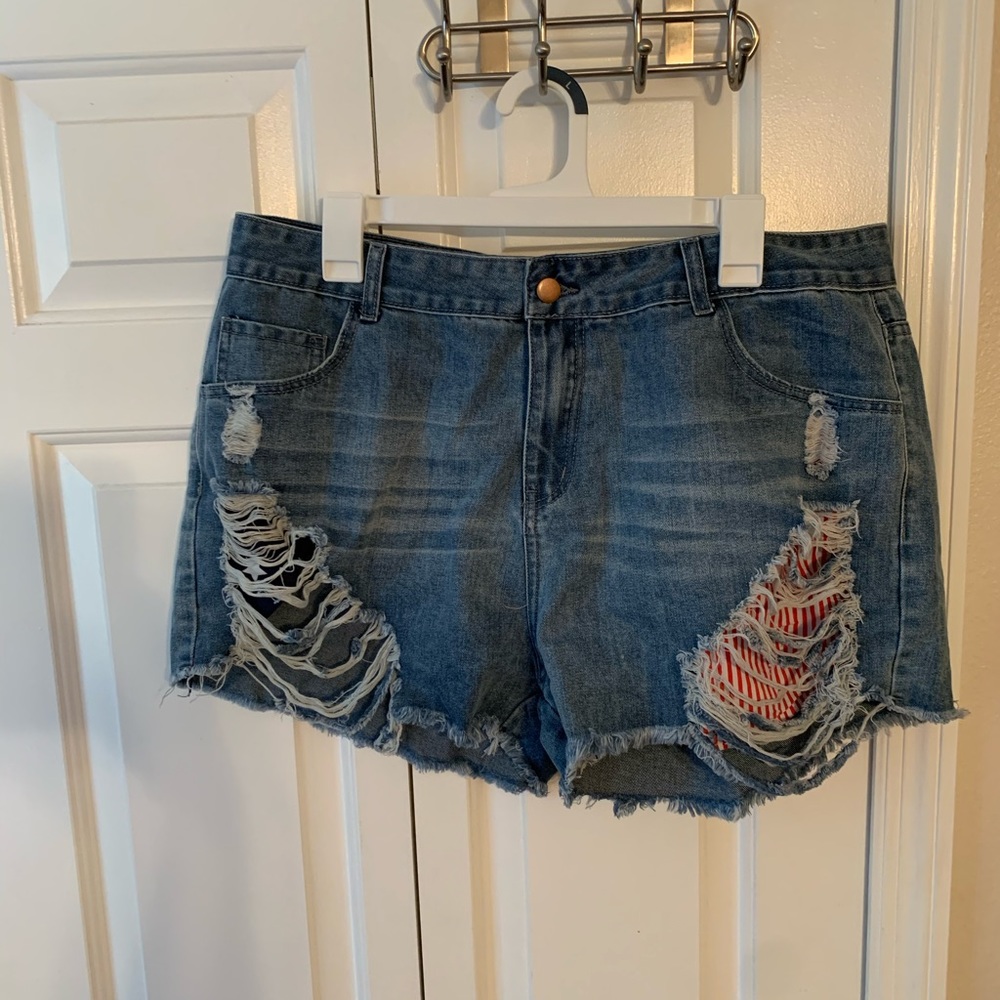 XL/1X patriotic high waisted shorts